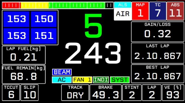 BMW M4 LMGT3 Dashboard Layout 1