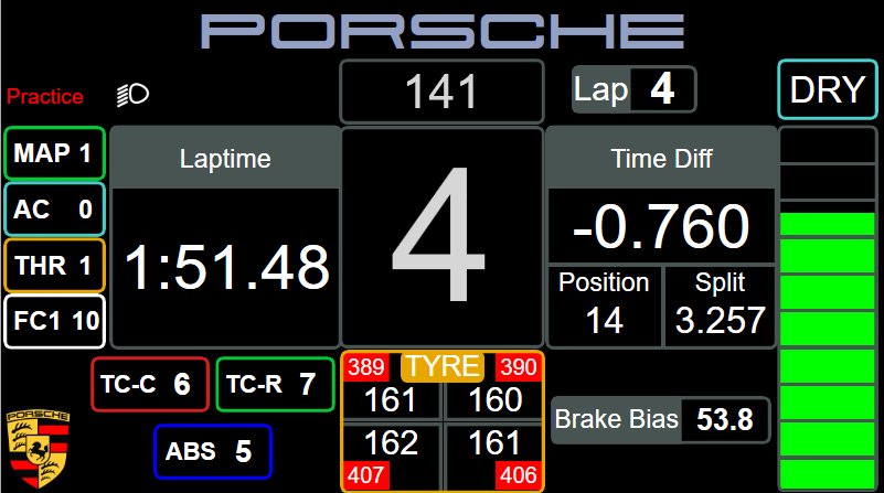 Porsche 911 GT3 R LMGT3 Dashboard Layout 1